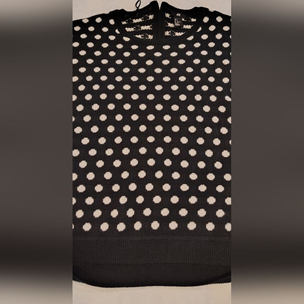 H&M Black & White Polka Dot Sweater Sz Small - Picture 4 of 14